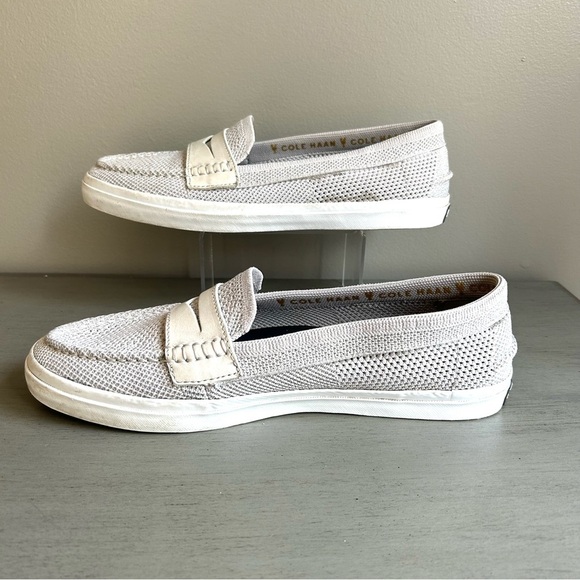 Cole Haan Women Pinch Maine Classic Penny Loafer Gray Silver Flats Sz 11 Preppy - Picture 9 of 16
